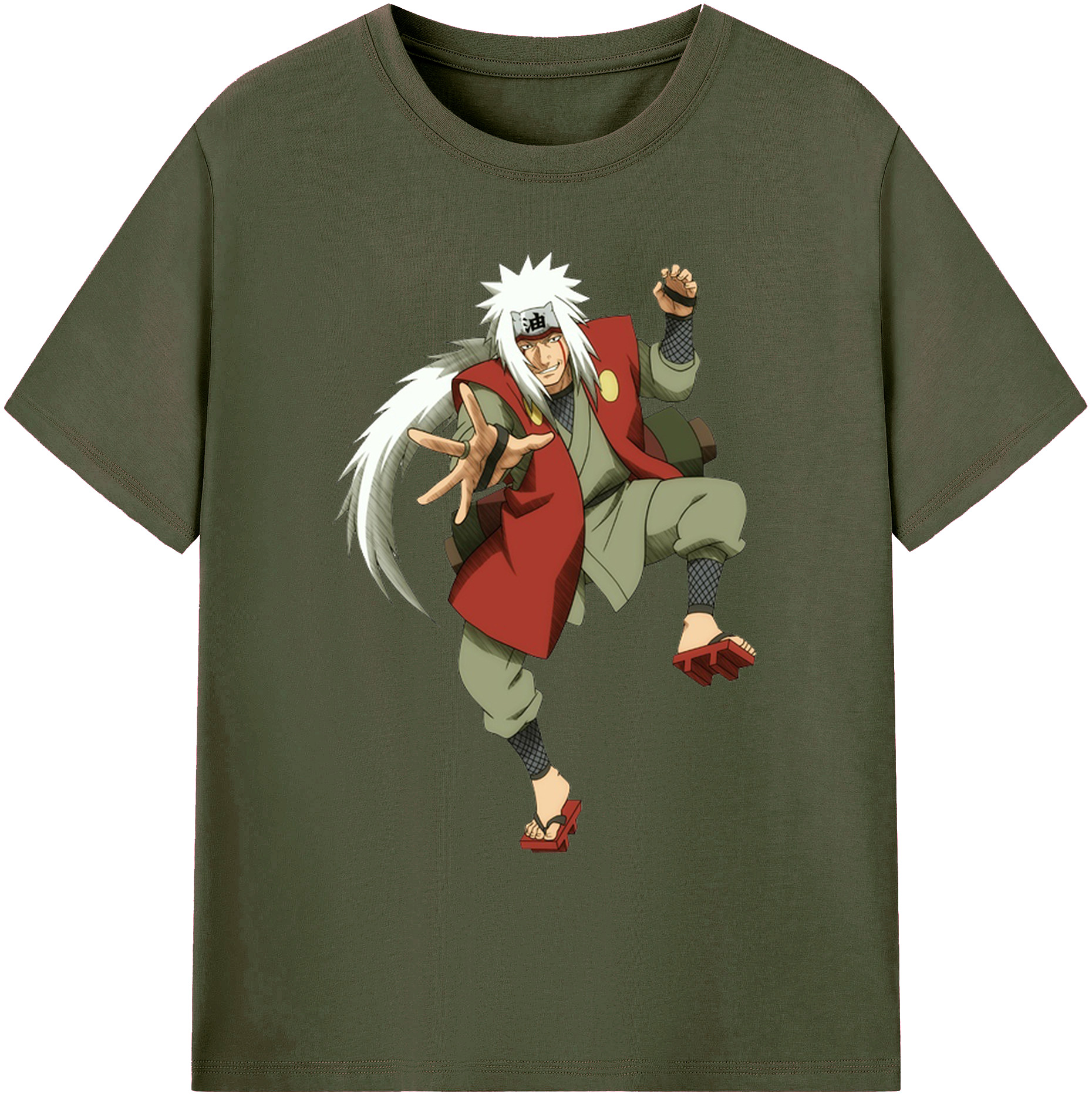 （画像用） NARUTO -ナルト- 自来也（じらいや） Jiraiya 綿100％ メンズ半袖Tシャツ｜肌触りやわらか＆通気性
